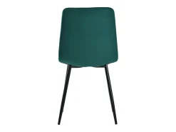 Juego de 4 sillas de comedor - Sillas con respaldo de sarga acolchado y patas de metal - terciopelo verde
