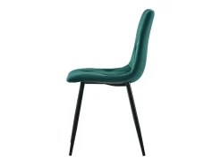 Juego de 4 sillas de comedor - Sillas con respaldo de sarga acolchado y patas de metal - terciopelo verde