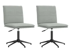 Juego de 2 sillas de comedor en terciopelo gris claro