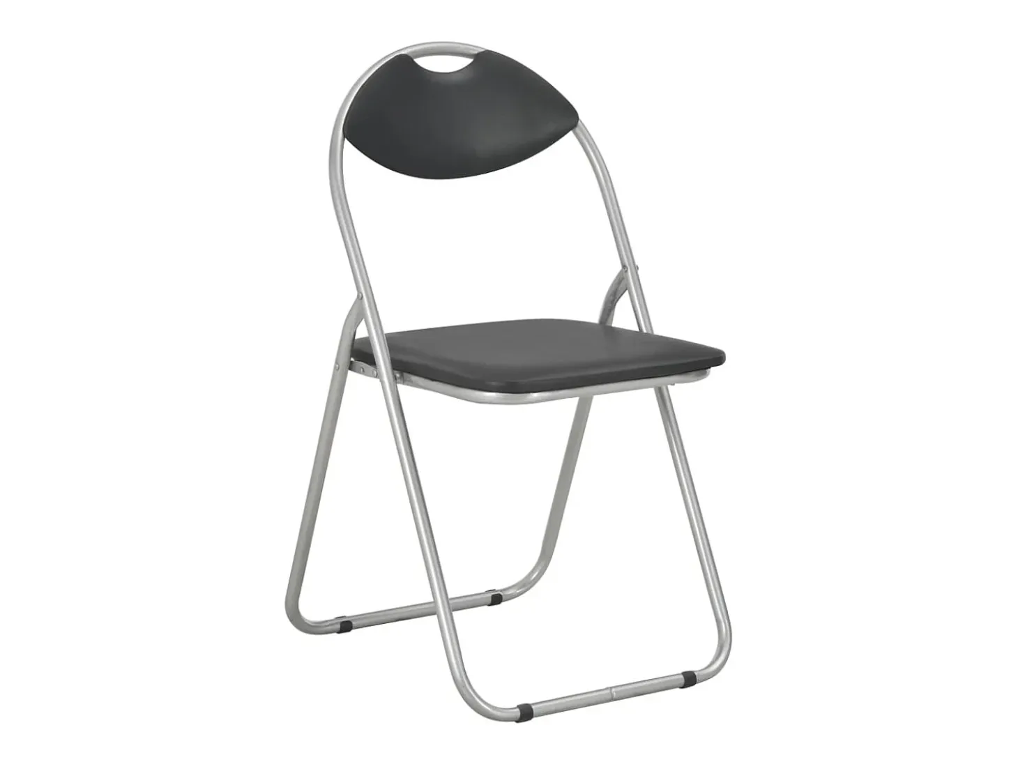 Juego de 6 Sillas de comedor plegables cuero sintético negro ES261281