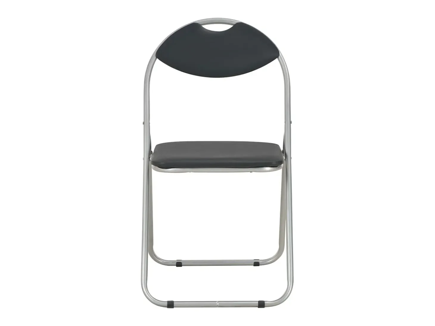 Juego de 6 Sillas de comedor plegables cuero sintético negro ES261281