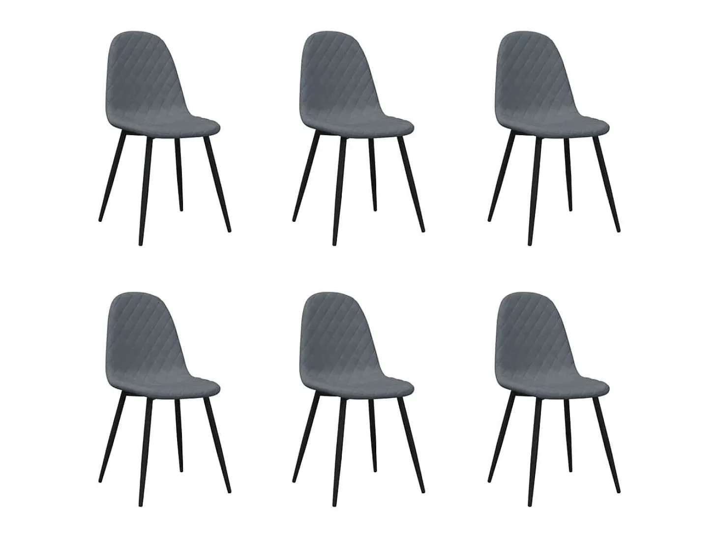 Juego de 6 Sillas de comedor terciopelo gris oscuro ES501430
