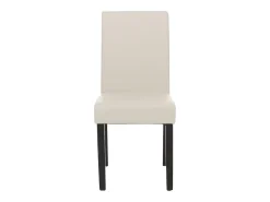 Juego de 6 sillas de comedor Littau de piel sintética, polipiel, blanca, patas oscuras