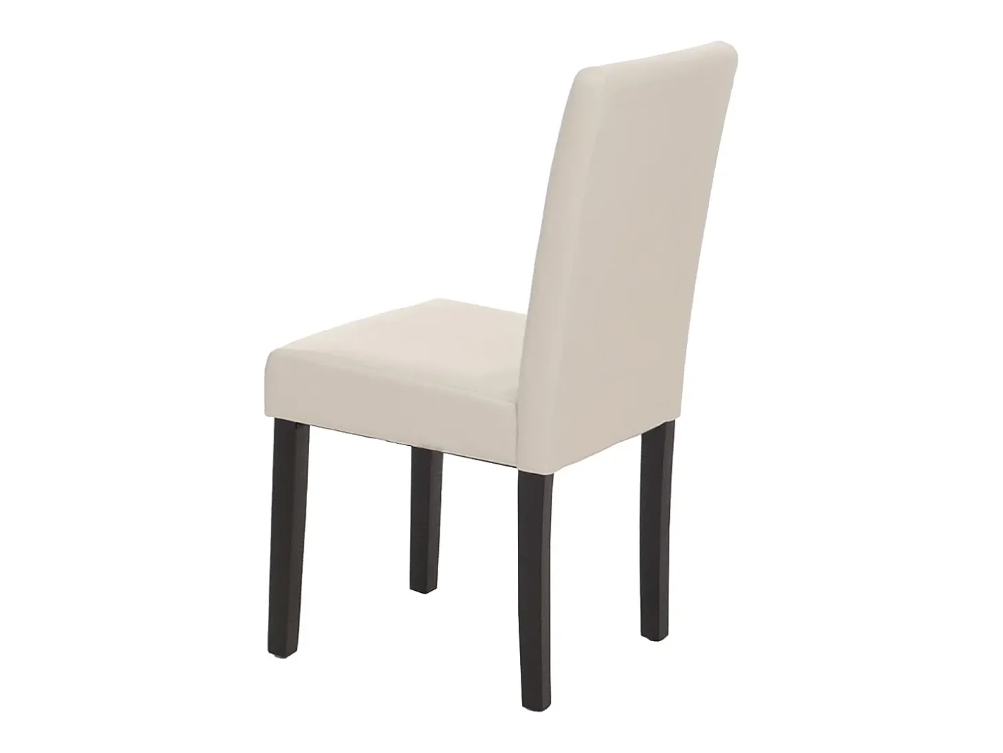 Juego de 6 sillas de comedor Littau de piel sintética, polipiel, blanca, patas oscuras