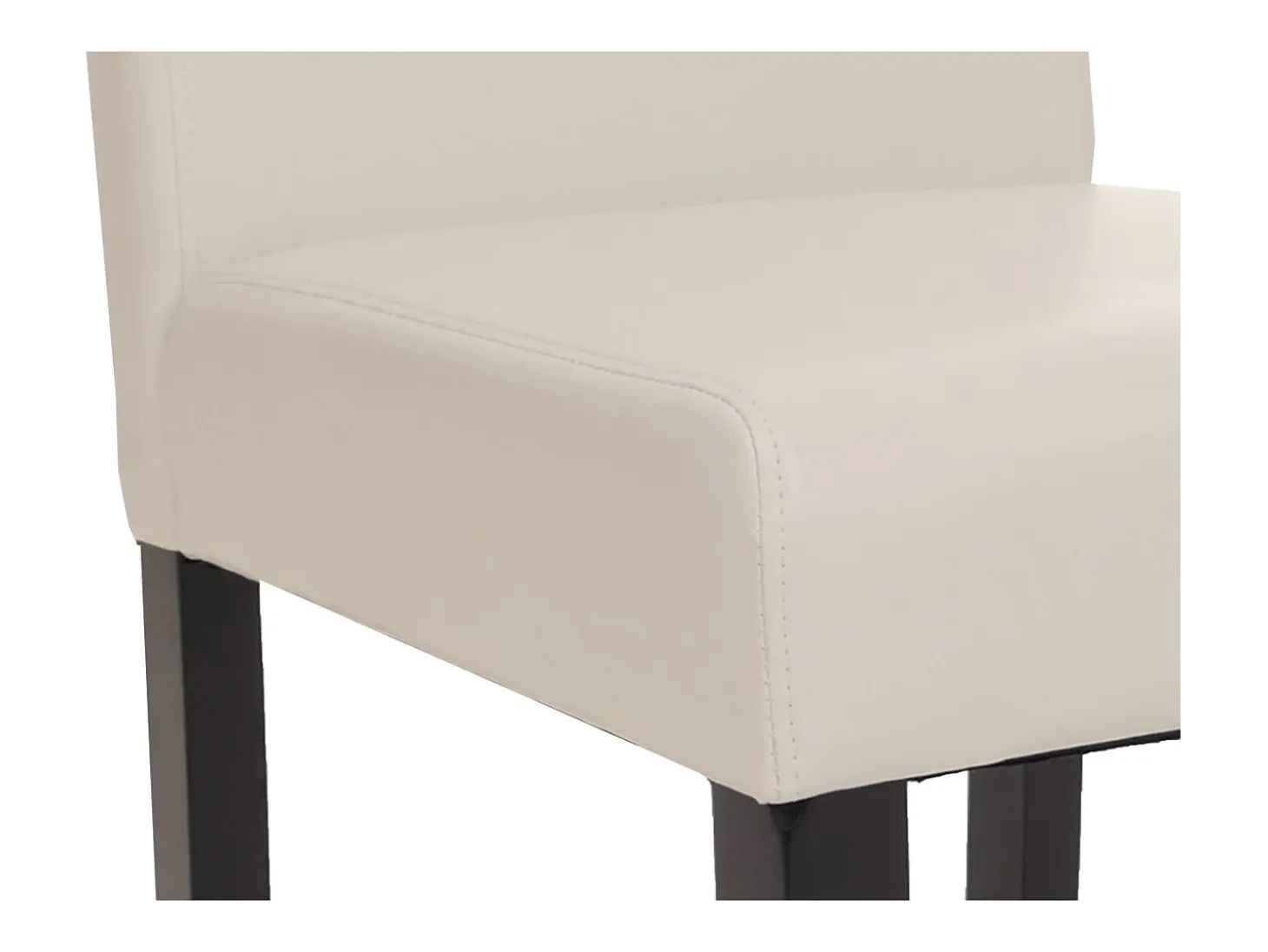 Juego de 6 sillas de comedor Littau de piel sintética, polipiel, blanca, patas oscuras