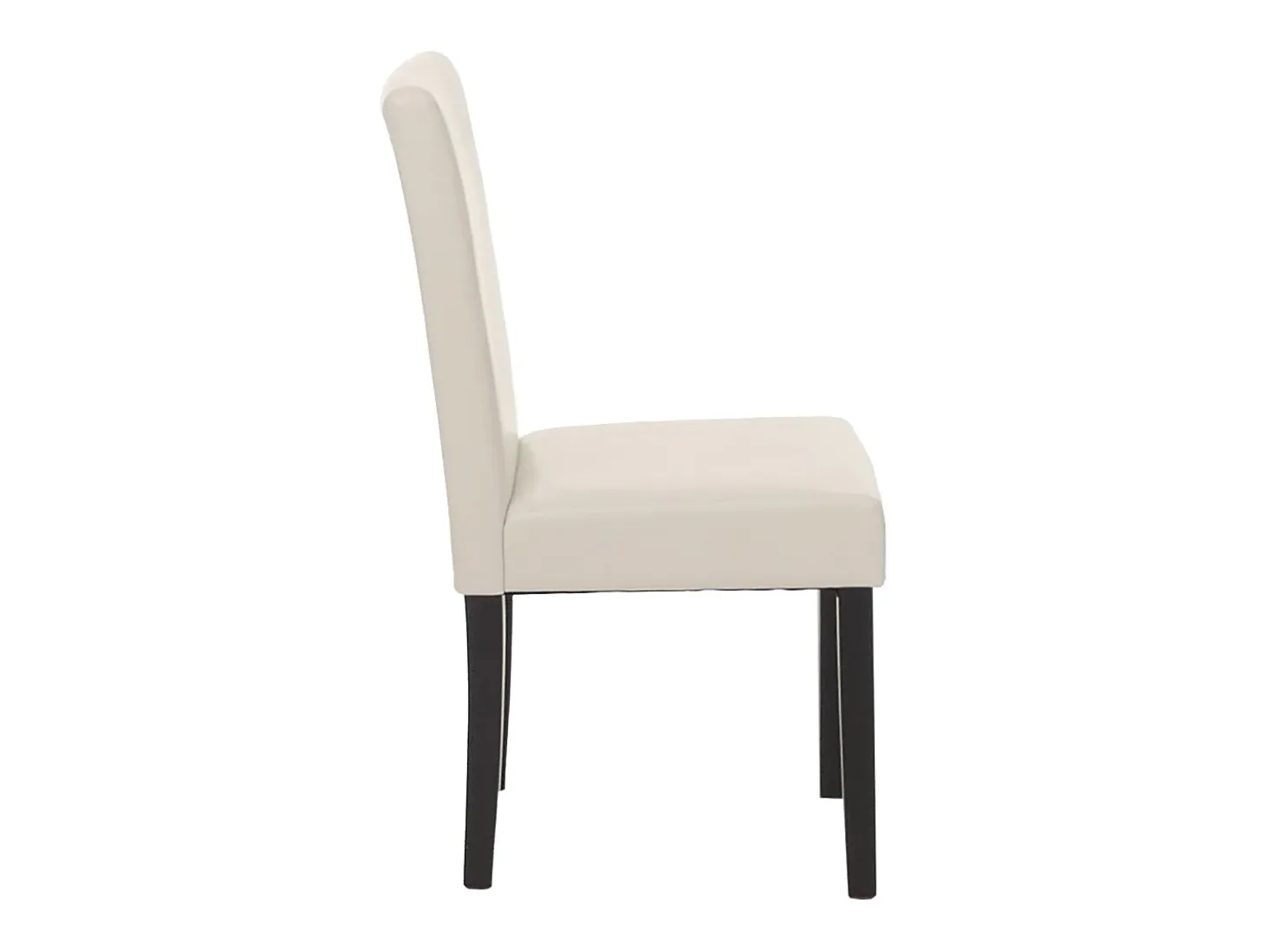 Juego de 6 sillas de comedor Littau de piel sintética, polipiel, blanca, patas oscuras