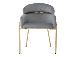 Juego de 2 sillas de comedor - terciopelo gris - silla con respaldo y patas de metal - para dormitorio y salón