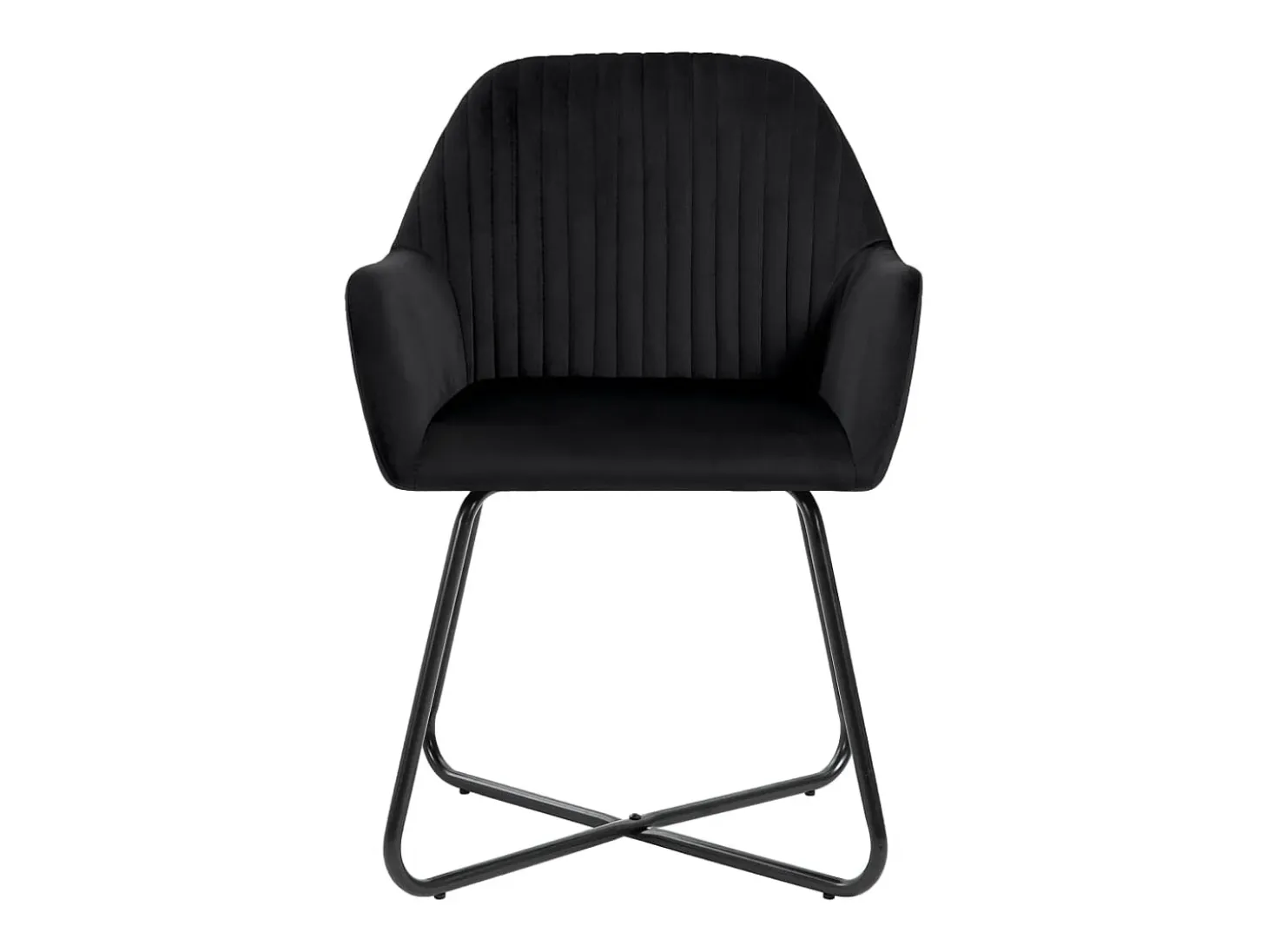 Juego de 4 sillas de comedor de terciopelo negro