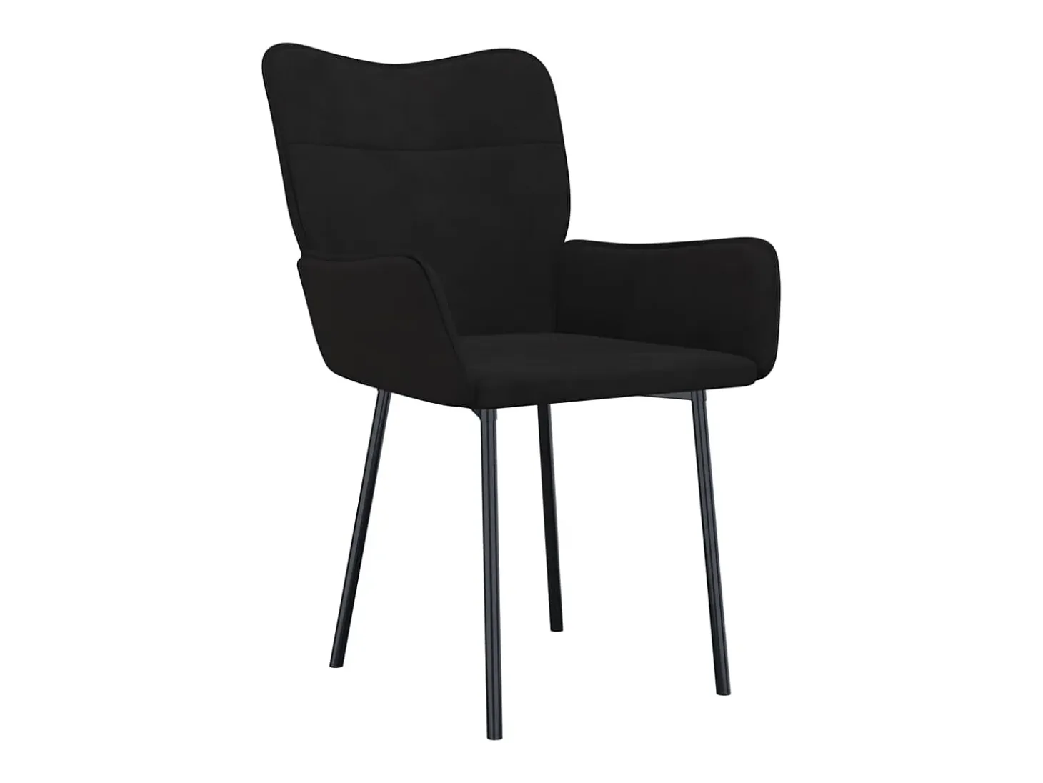 Juego de 2 sillas de comedor de terciopelo negro