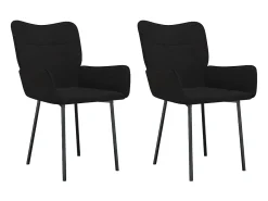 Juego de 2 sillas de comedor de terciopelo negro