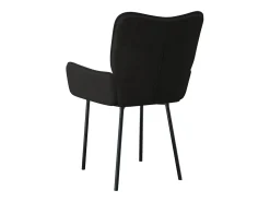 Juego de 2 sillas de comedor de terciopelo negro
