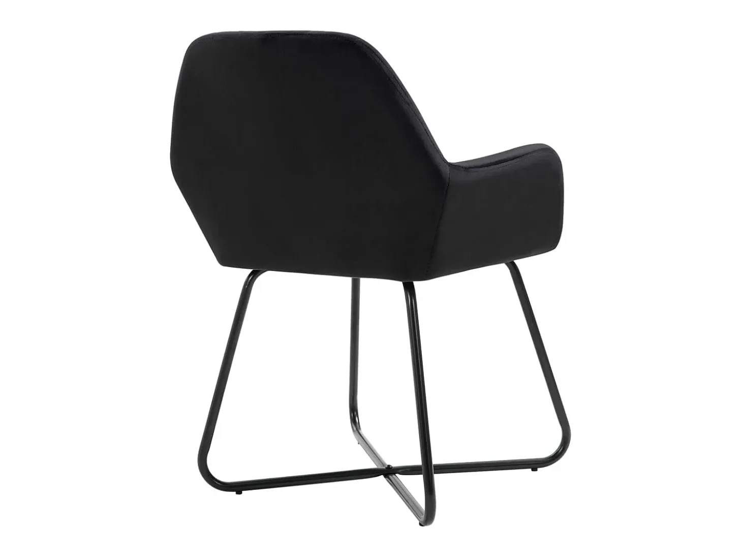 Juego de 6 sillas de comedor de terciopelo negro