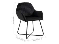 Juego de 6 sillas de comedor de terciopelo negro