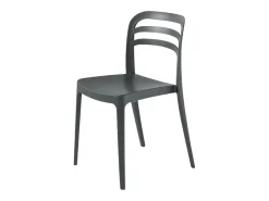 Juego de 4 sillas de comedor antracita "Guapa" en polipropileno cm 50x51 82h