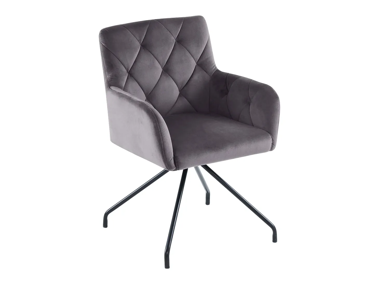 Juego de 6 sillas de comedor de terciopelo - 85 x 49 x 49 cm - Sillón tapizado con 4 patas de metal - con soporte lumbar - Gris