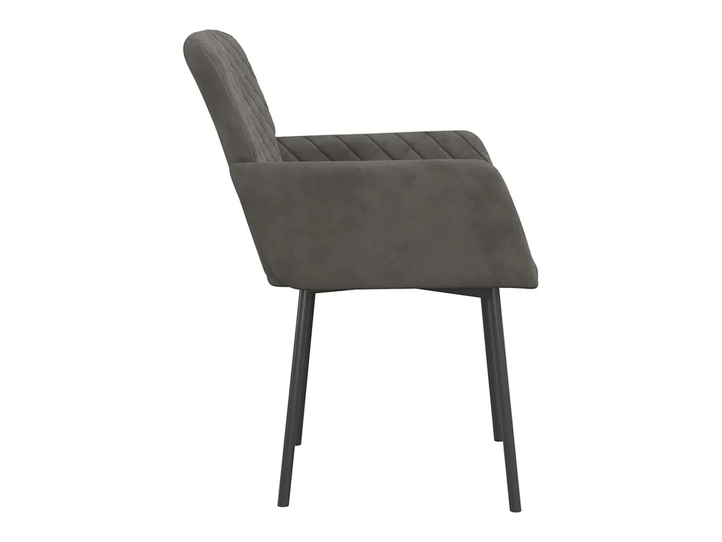 Juego de 2 sillas de comedor de terciopelo gris oscuro