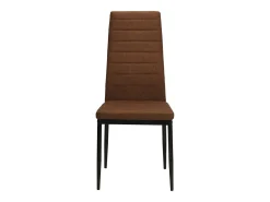Juego de 6 sillas de comedor de tela marrón