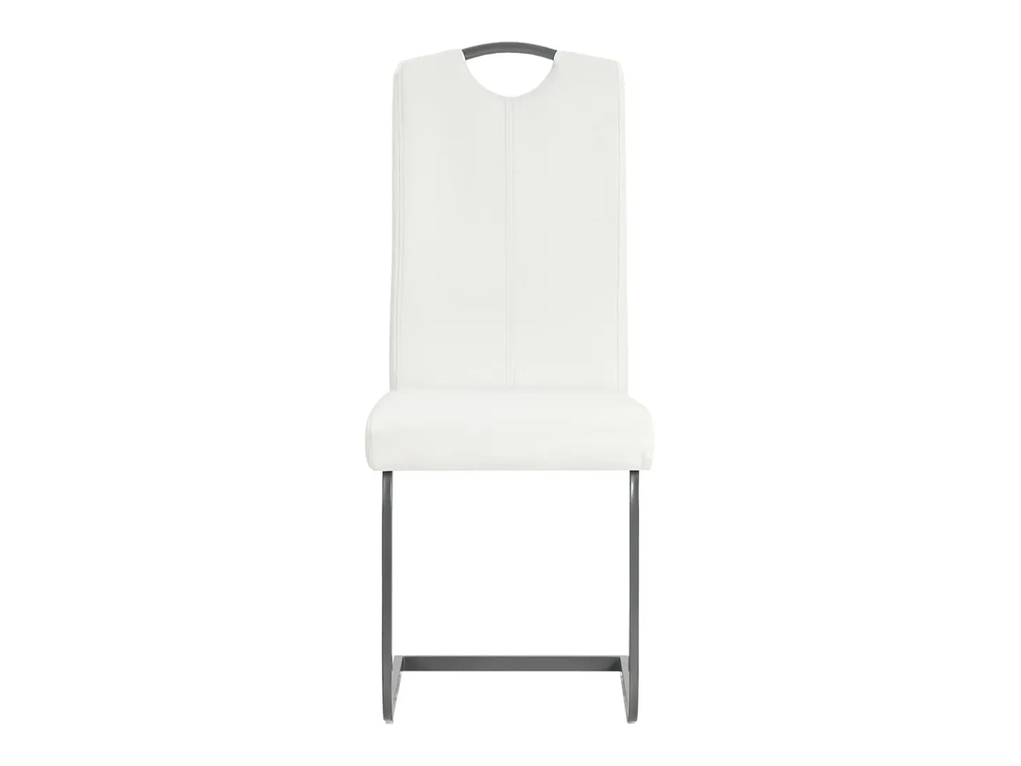 Juego de 4 Sillas de comedor voladizas de tela blanca ES537354
