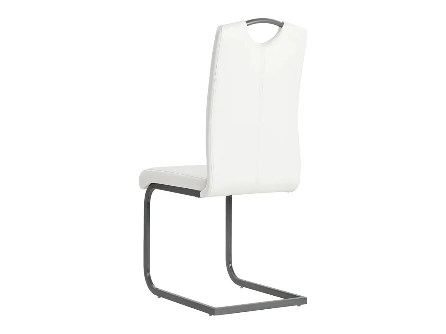 Juego de 4 Sillas de comedor voladizas de tela blanca ES537354