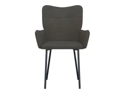 Juego de 2 sillas de comedor de terciopelo gris oscuro
