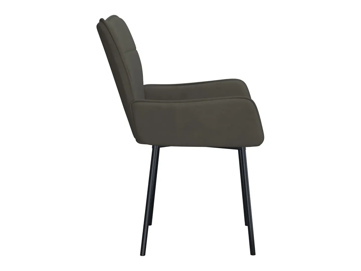 Juego de 2 sillas de comedor de terciopelo gris oscuro