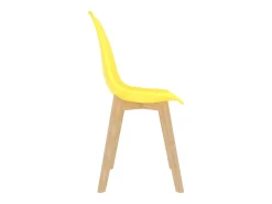 Juego de 6 sillas de comedor de plástico amarillo