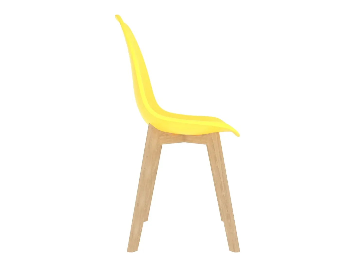 Juego de 6 sillas de comedor de plástico amarillo