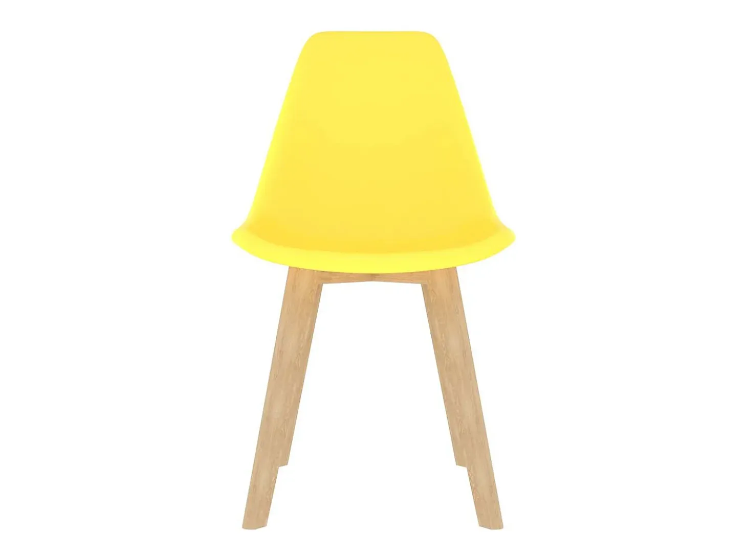 Juego de 6 sillas de comedor de plástico amarillo
