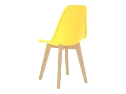 Juego de 6 sillas de comedor de plástico amarillo