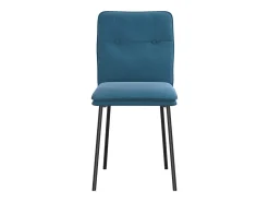 Juego de 6 sillas de comedor de terciopelo azul