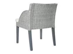 Juego de 2 Sillas de comedor con cojines ratán natural gris ES116138