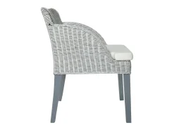 Juego de 2 Sillas de comedor con cojines ratán natural gris ES116138