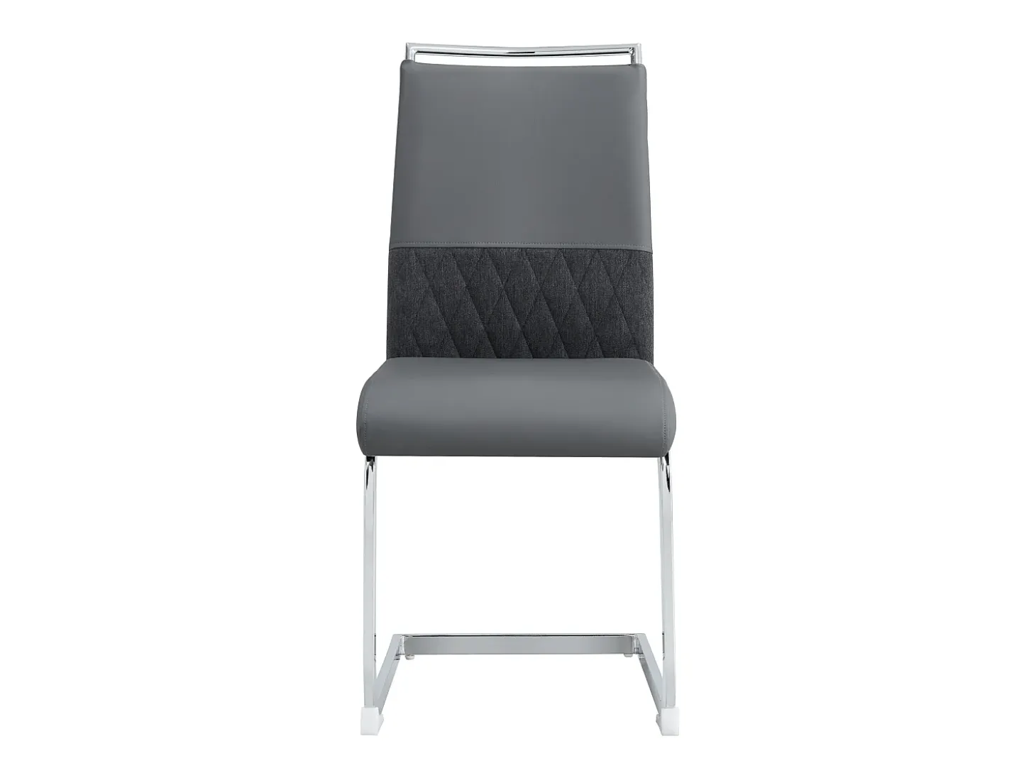 Juego de 6 sillas de comedor modernas, respaldo de piel sintética y lino, trona tapizada, diseño de rayas cruzadas, color gris (42 x 45 x 83,7 cm)