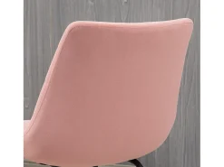 Juego de 2 sillas de comedor, silla de cocina con respaldo, funda de terciopelo en color rosa, diseño retro, patas de acero