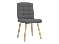 Juego de 2 sillas de comedor de tela gris oscuro