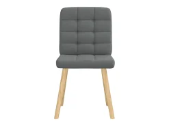 Juego de 2 sillas de comedor de tela gris oscuro