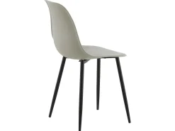 Juego de 2 sillas de comedor Polar de plástico gris y negro