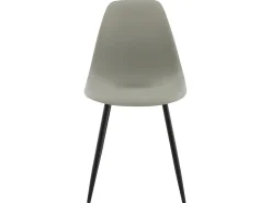 Juego de 2 sillas de comedor Polar de plástico gris y negro