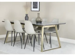 Juego de 2 sillas de comedor Polar de plástico gris y negro