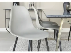 Juego de 2 sillas de comedor Polar de plástico gris y negro