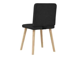 Juego de 6 sillas de comedor de tela negra
