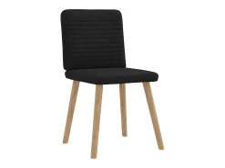 Juego de 6 sillas de comedor de tela negra