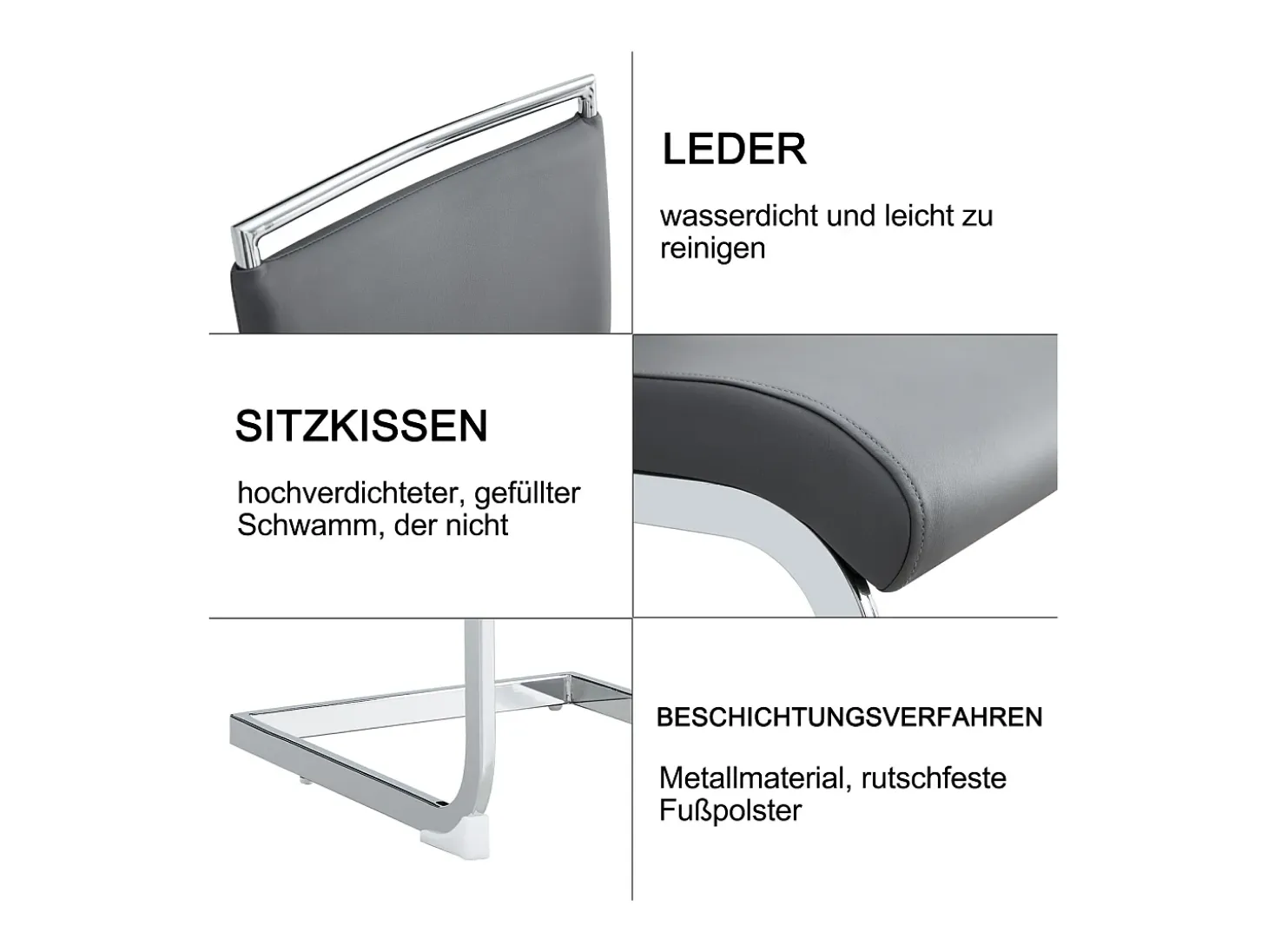 Juego de 6 sillas de comedor modernas con respaldo alto y patas tapizadas, respaldo de rayas cruzadas para comedor, cocina y oficina, color gris