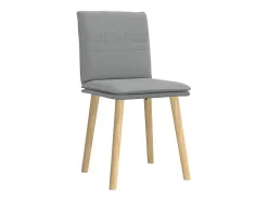 Juego de 2 sillas de comedor de tela gris claro