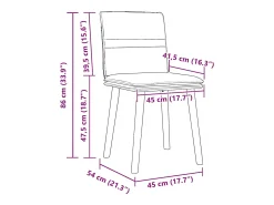 Juego de 2 sillas de comedor de tela gris claro