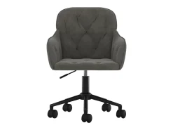 Juego de 2 sillas de comedor giratorias de terciopelo gris oscuro