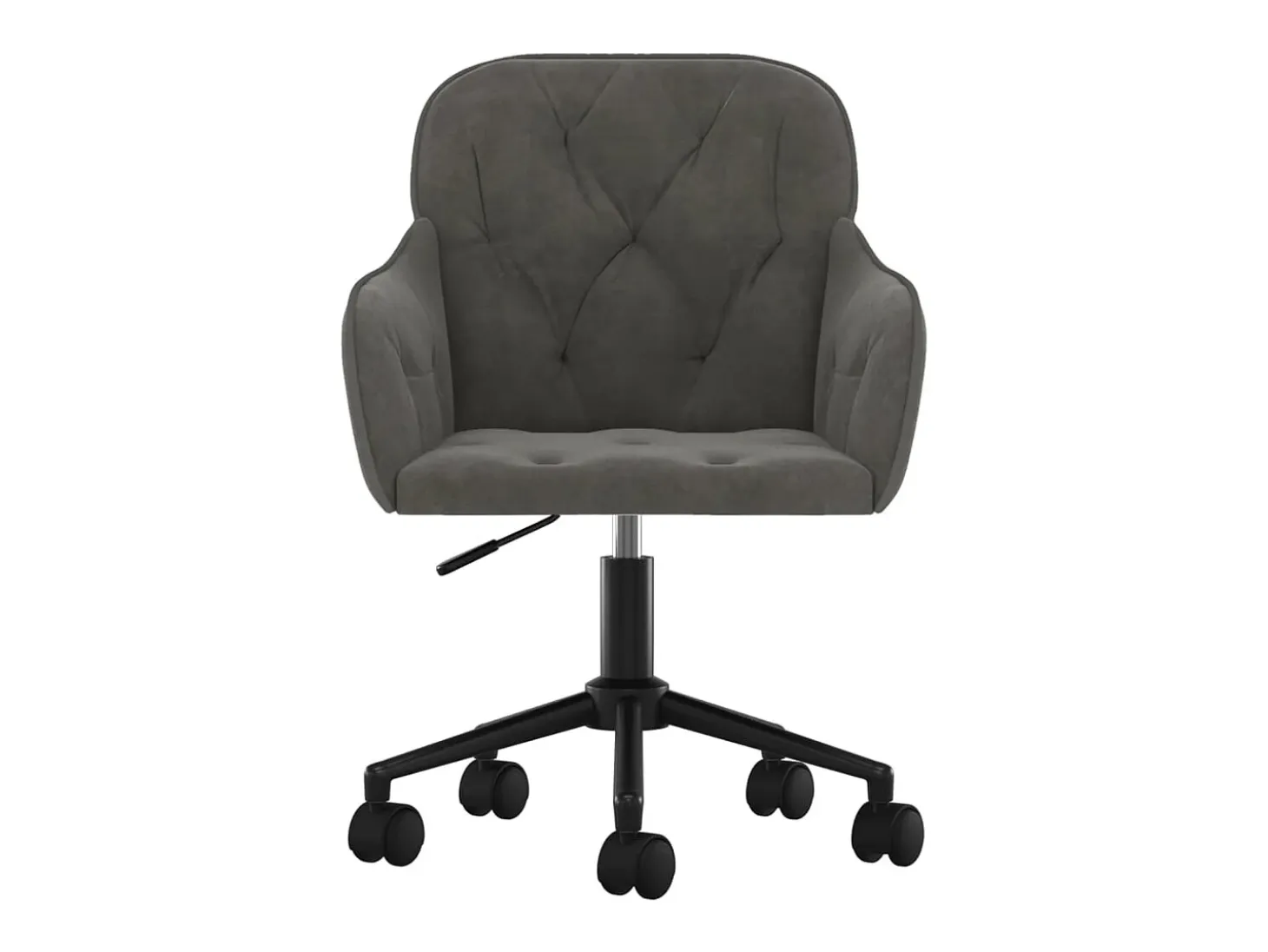 Juego de 2 sillas de comedor giratorias de terciopelo gris oscuro