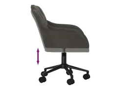 Juego de 2 sillas de comedor giratorias de terciopelo gris oscuro