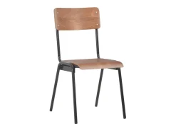 Juego de 6 sillas de comedor de madera contrachapada marrón
