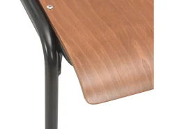 Juego de 6 sillas de comedor de madera contrachapada marrón